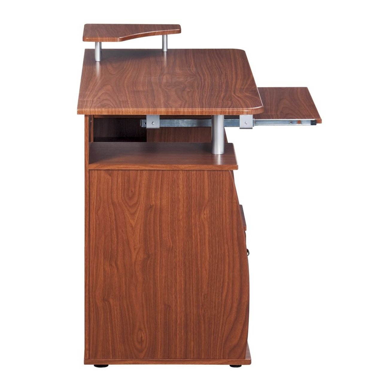 Techni Mobili Complete Computer Workstation Desk With Storage. Color: Mahogany