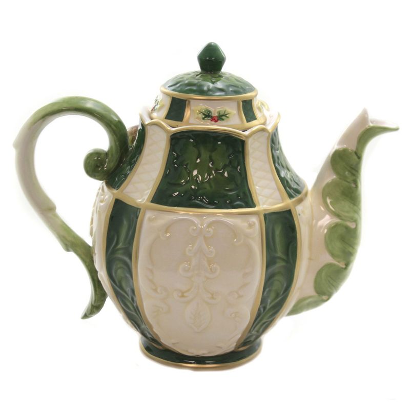 Tabletop 7.25" Holly Tea Pot Christmas 44 Ounce Cosmos Gifts Corp.  -  Beverage Servers
