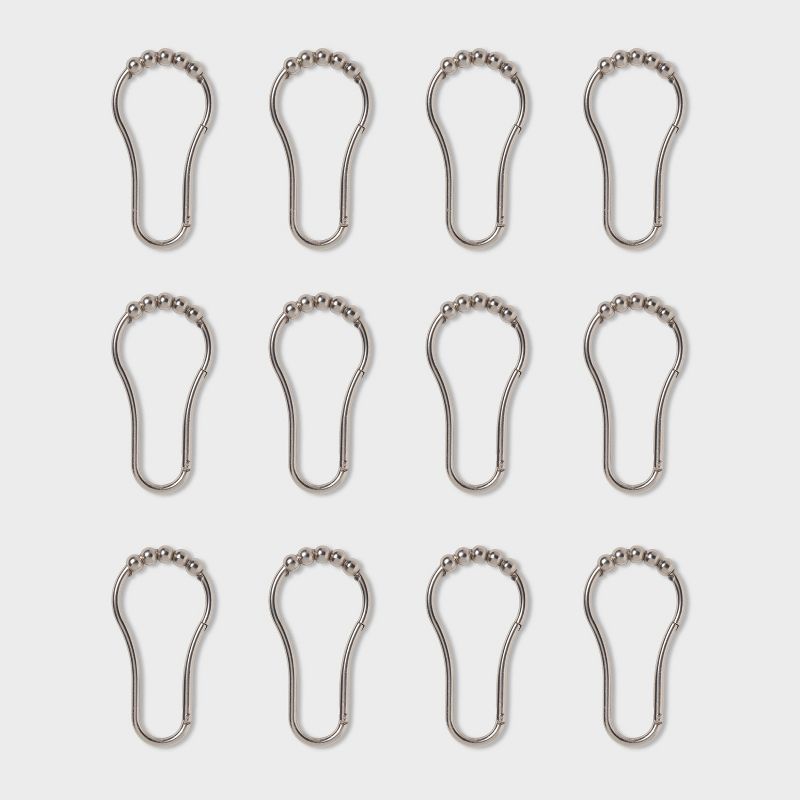 V Hook Shower Curtain Rings Brushed Nickel - Made By Design™