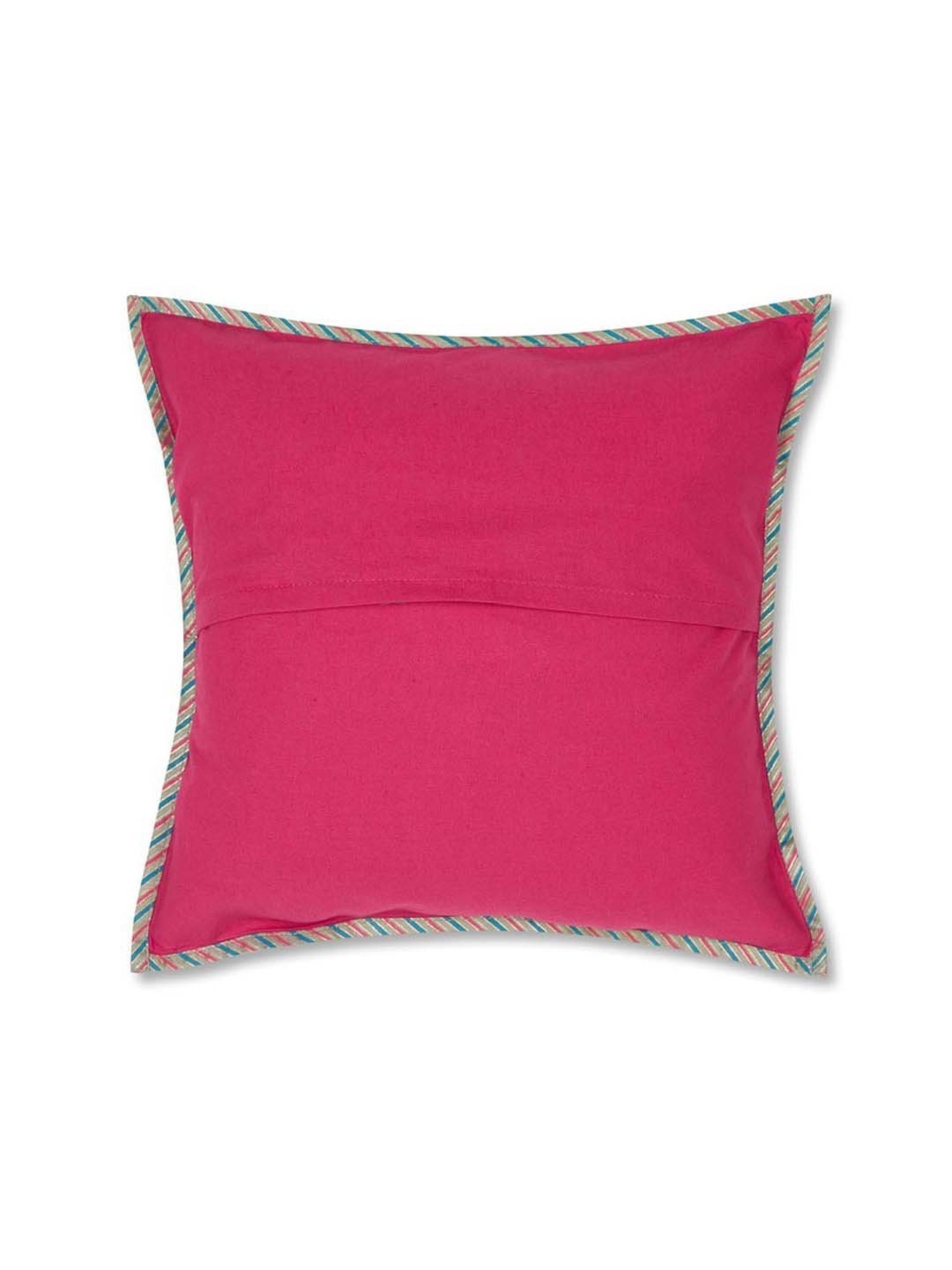 Fabindia Haveli Pink Viscose Cushion Cover