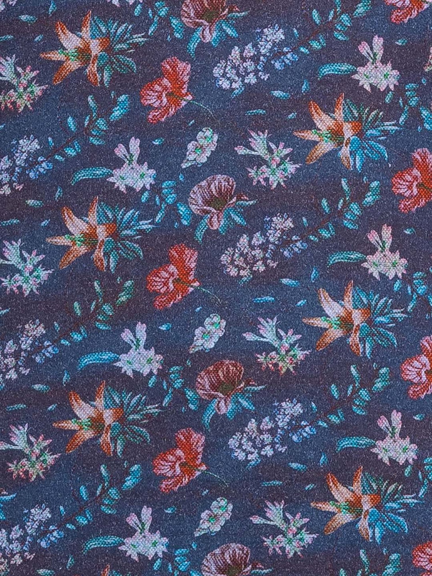 ColorPlus Blue Tailored Fit Printed Polo T-Shirt