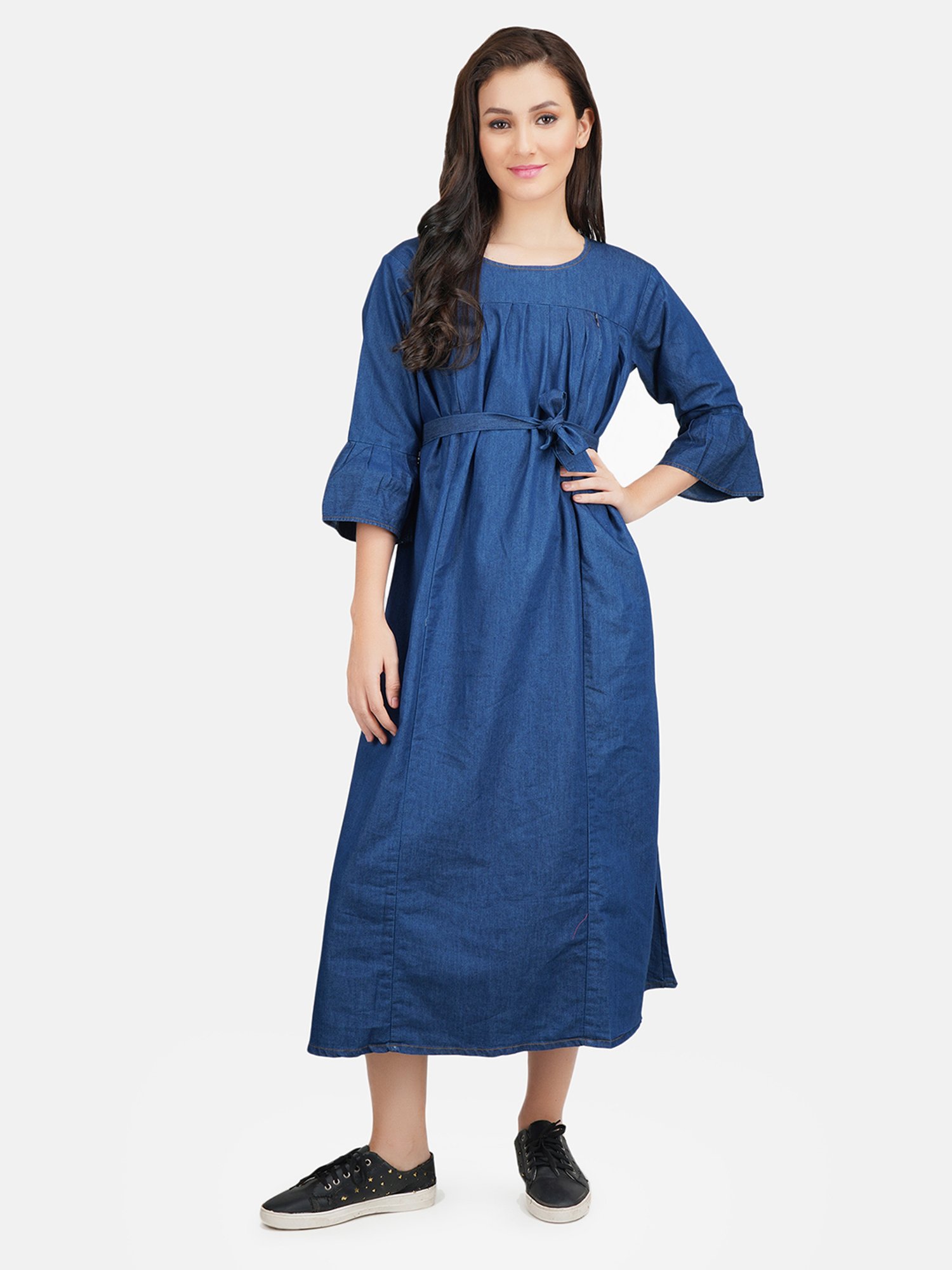 KOI SLEEPWEAR Blue Maternity Dress