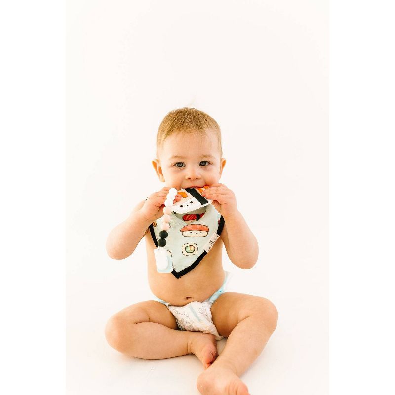 Loulou Lollipop Muslin Bandana Bib Set - Sushi/Taco