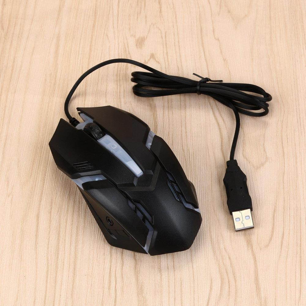 X7 1600 DPI USB Wired Optical Gaming Mice Luminous Mouses BK For PC Laptop