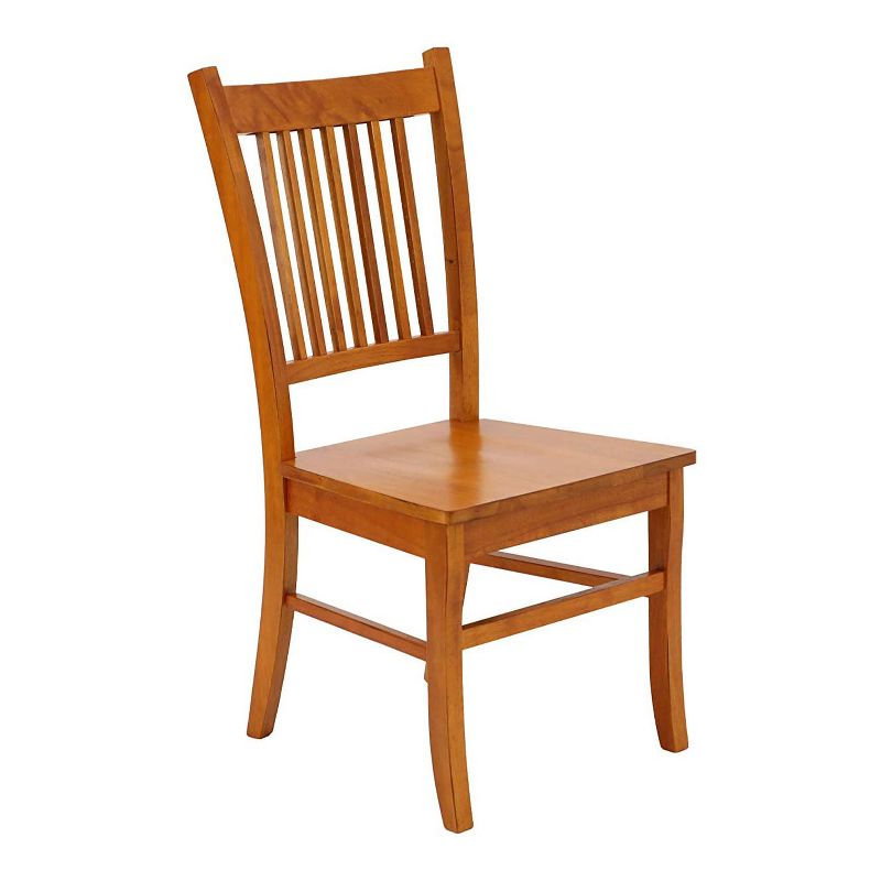 Coaster Home Furnishings Marbrisa Slat Hardwood Contemporary Modern Ladder Back Side Dining Room Chairs, Sienna Brown (Set of 2)