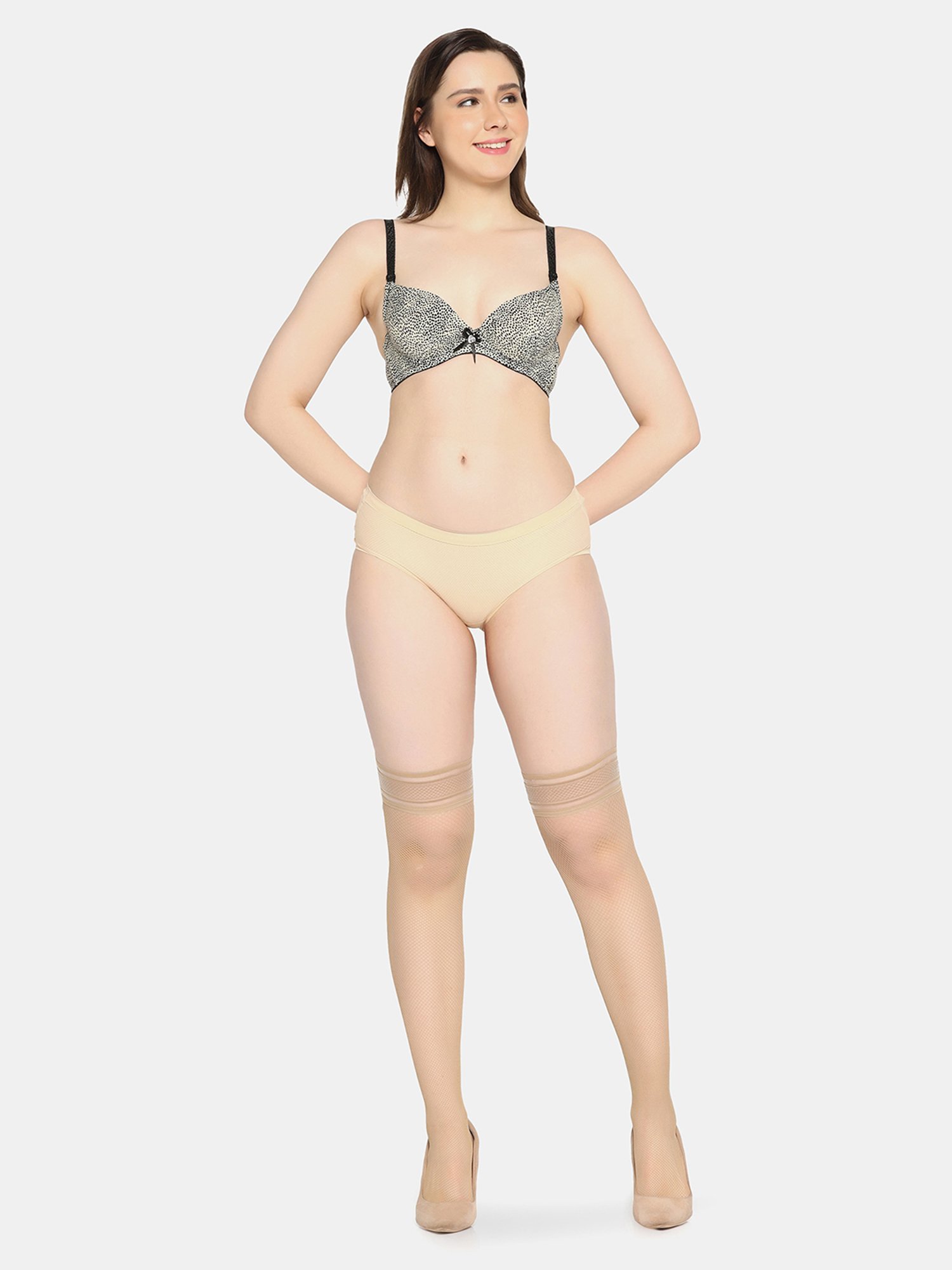 Da Intimo Brown Lace Stockings