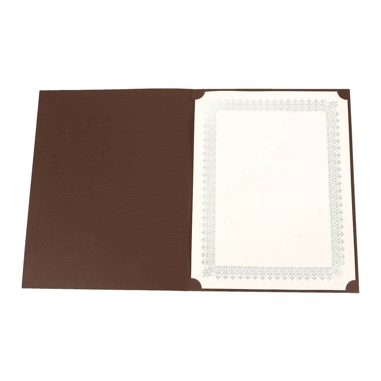 12-Pack Certificate Holder - Diploma Cover, Document Cover for Letter-Sized Award Certificates, Brown, Gold Foil, 11.2 x 8.8 Inches