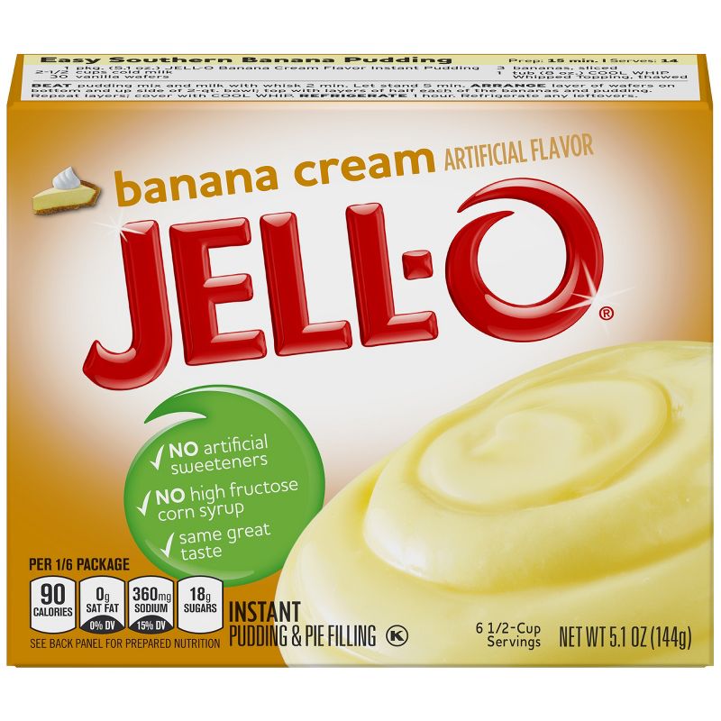 JELL-O Instant Banana Cream Pudding & Pie Filling - 5.1oz
