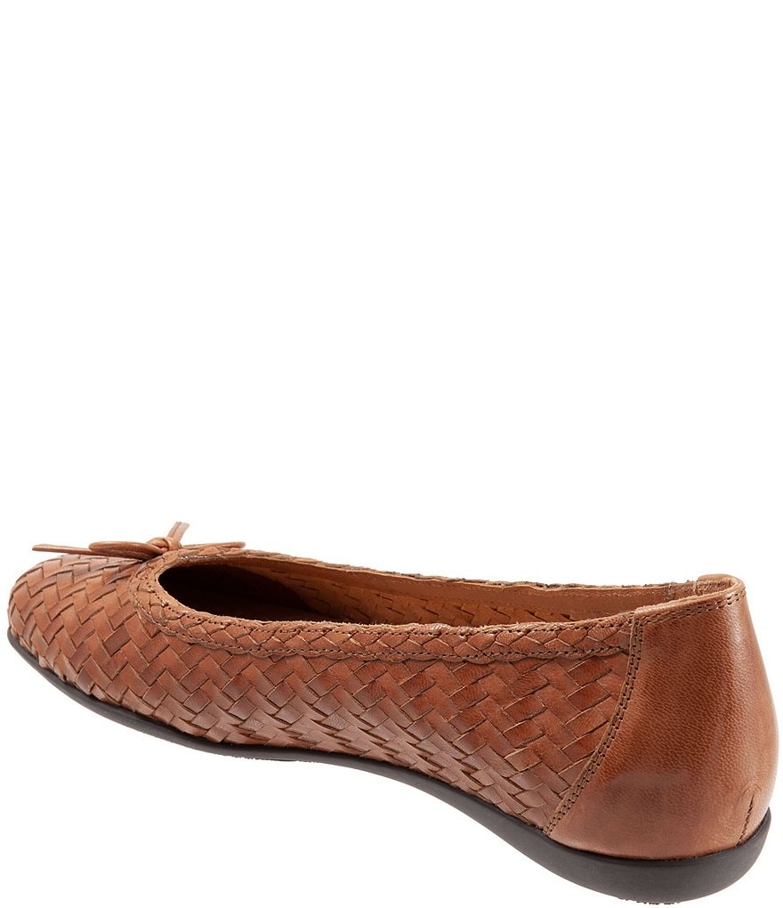 Trotters Gillian Woven Leather Bow Detail Ballet Flats