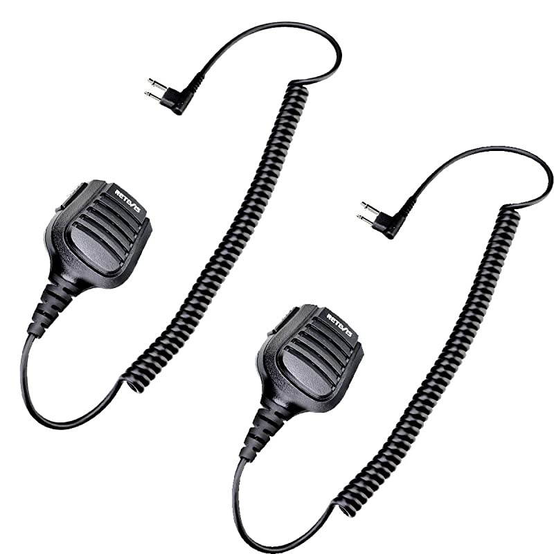 Walkie Talkie Mic Waterproof 35mm Audio Jack Shoulder Speaker Mic for Motorola CLS1110 CT150 P100 CP200D GP2000 RMV2080 2 Way Radios 2 Pack