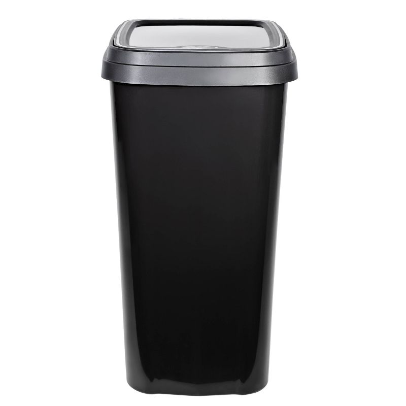 Hefty 13gal Odor Block Lid Wastebasket Graphite