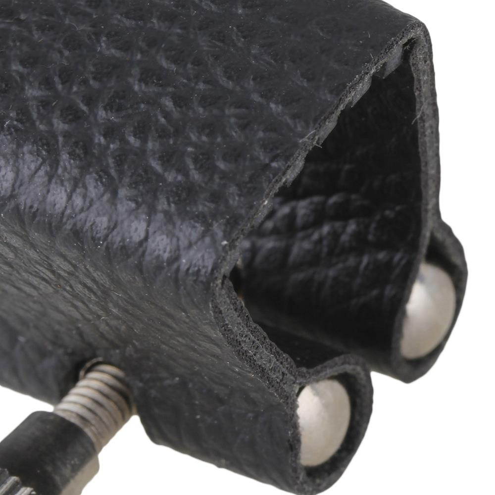 BQLZR 10PCS Soprano Sax Saxophone Artificial Leather Ligature Fastener Black Durable