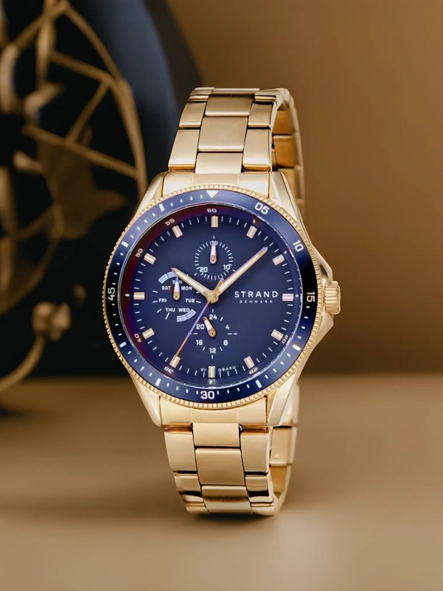 STRAND by Obaku S745GMGLSG Bay Beryl Multifunction Watch for Men