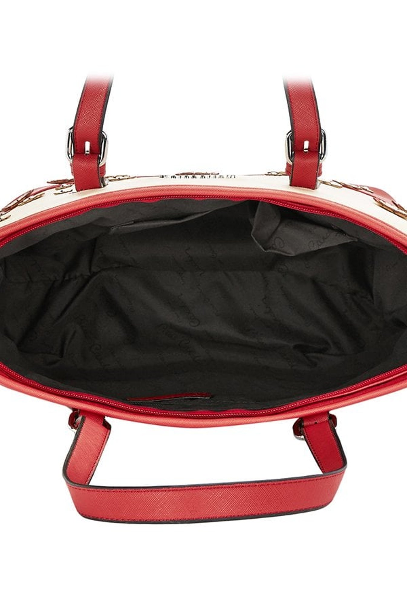 Pierre Cardin Red & White Embellished Tote Handbag