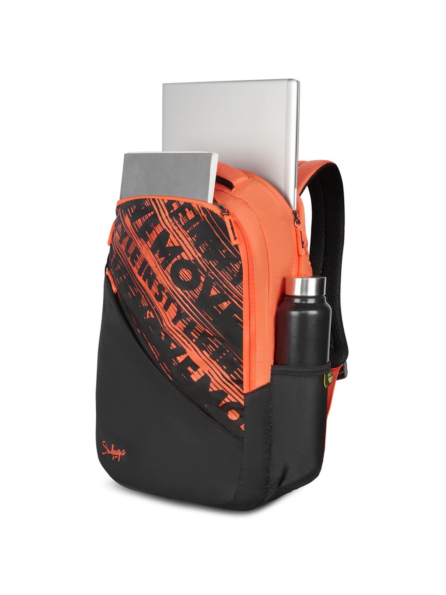 Skybags Fuse Plus 02 Orange Polyester Printed Laptop Backpack - 22 Ltrs