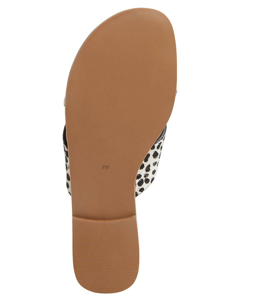 Jack Rogers Sloane Slotted X Band Dotted Animal Print Calf Hair Slides