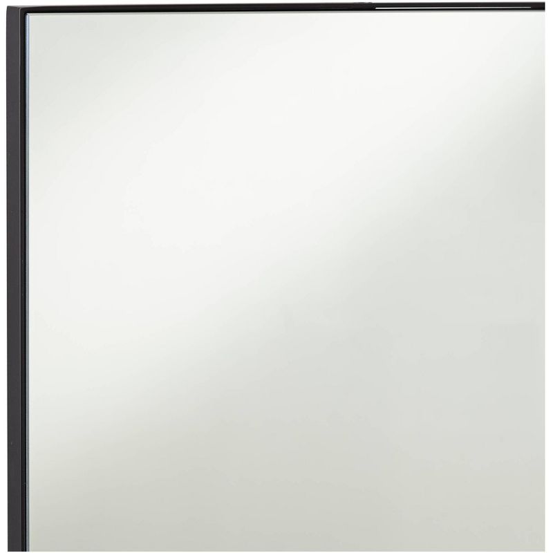 Noble Park Aryn Matte Black Metal 20" x 42 1/4" Rectangular Wall Mirror
