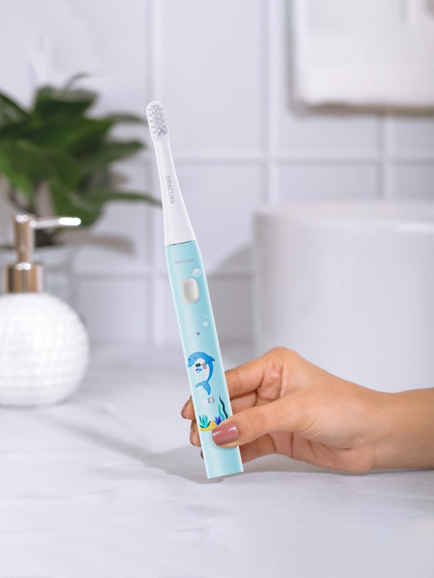 Oracura KSB200 Sonic Kids Rechargeable Electric Toothbrush (Blue)