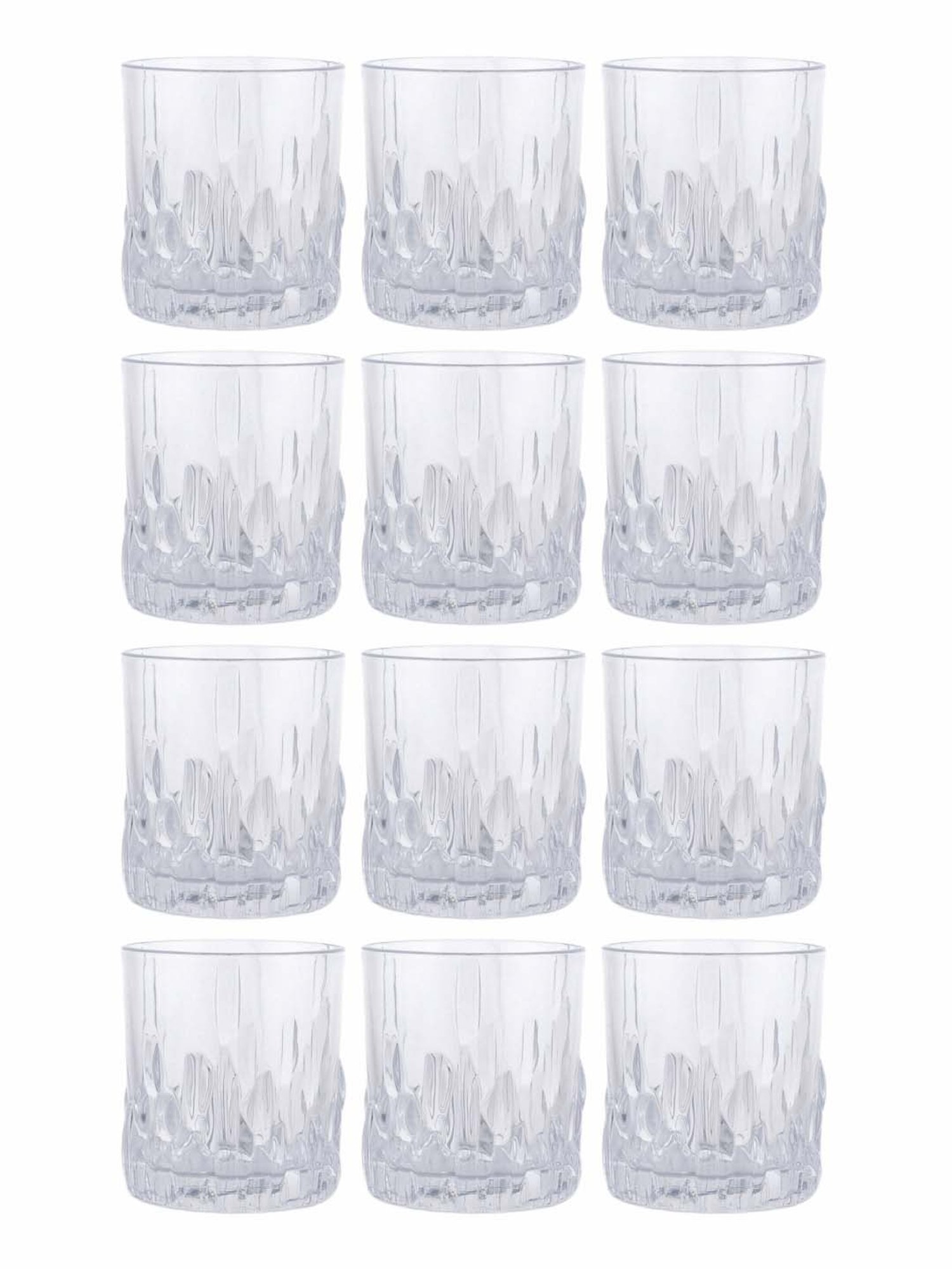 ROXX Volvic Transparent Glass Whisky Glasses (230 ml) - Set of 12