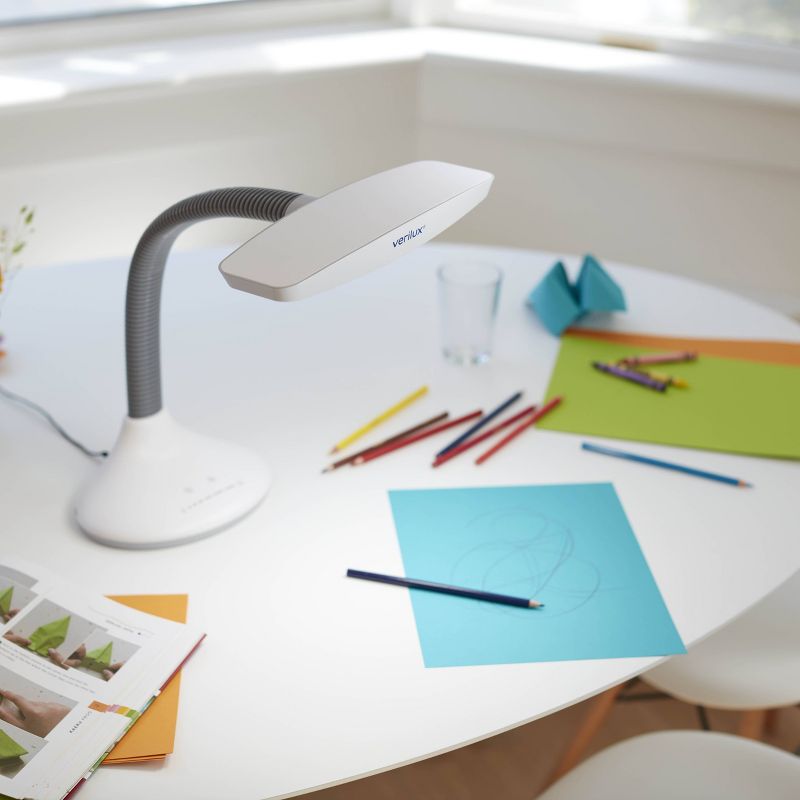 22.2" x 5.7" x 10.2" Smart Light Full Spectrum Desk Lamp (Includes LED Light Bulb) White - Verilux