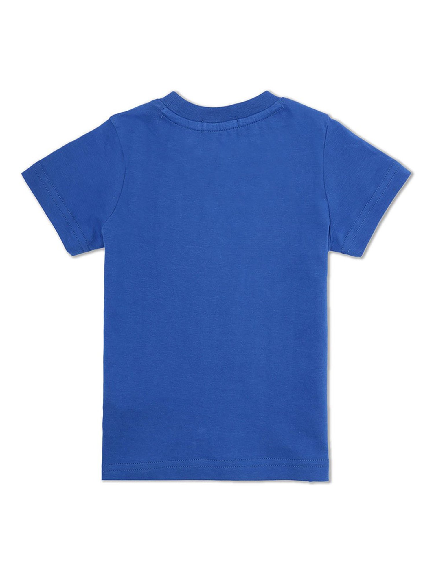 MINIKLUB Boys Blue Printed Full Sleeves T-Shirt