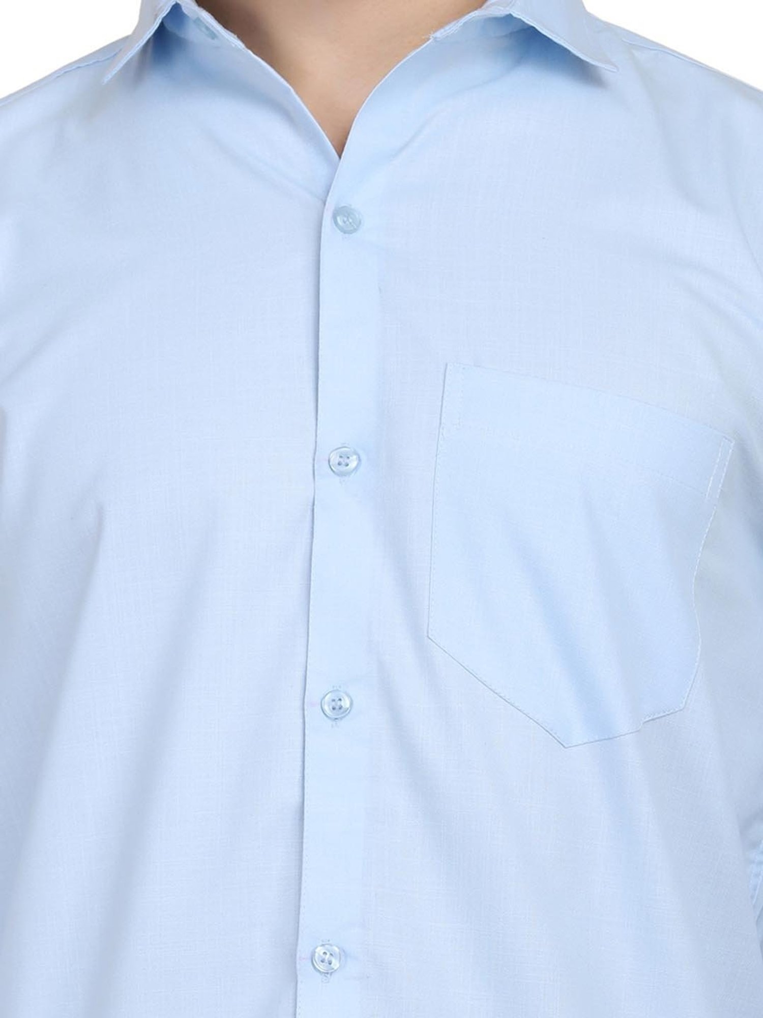 TAHVO Blue Cotton Slim Fit Shirt
