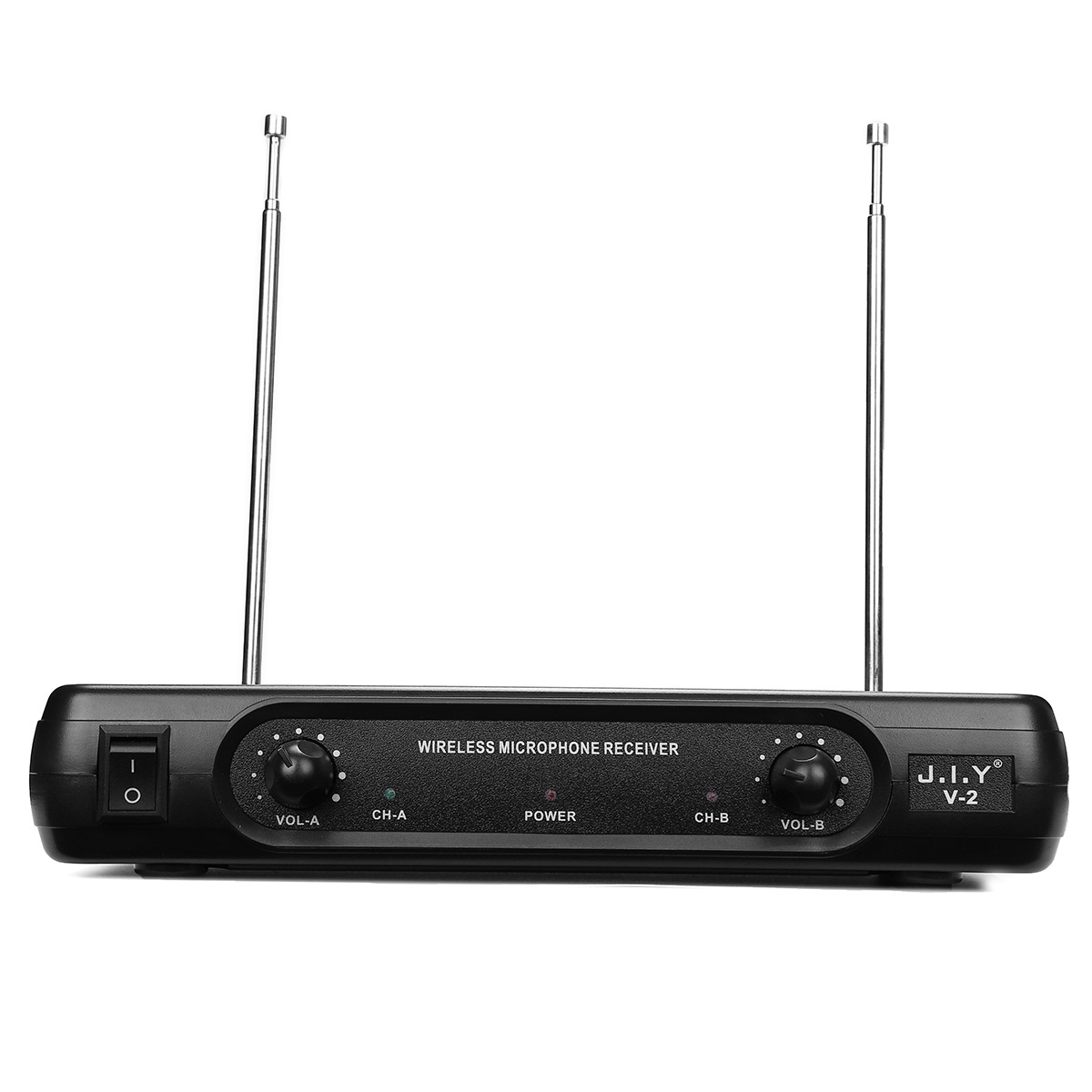 J.I.Y V-2 Dual Wireless Handheld VHF Microphone System LCD Display Mic Karaoke KTV Microphones Upgrade