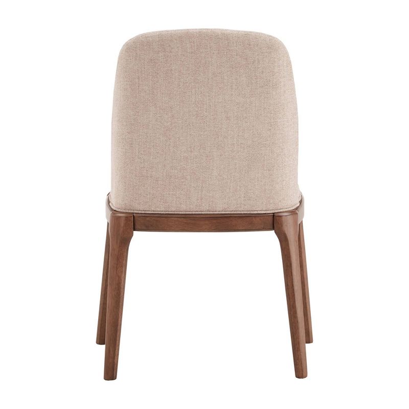 Set of 2 Kaiden Upholstered Side Chairs with Walnut Legs Brown - Inspire Q