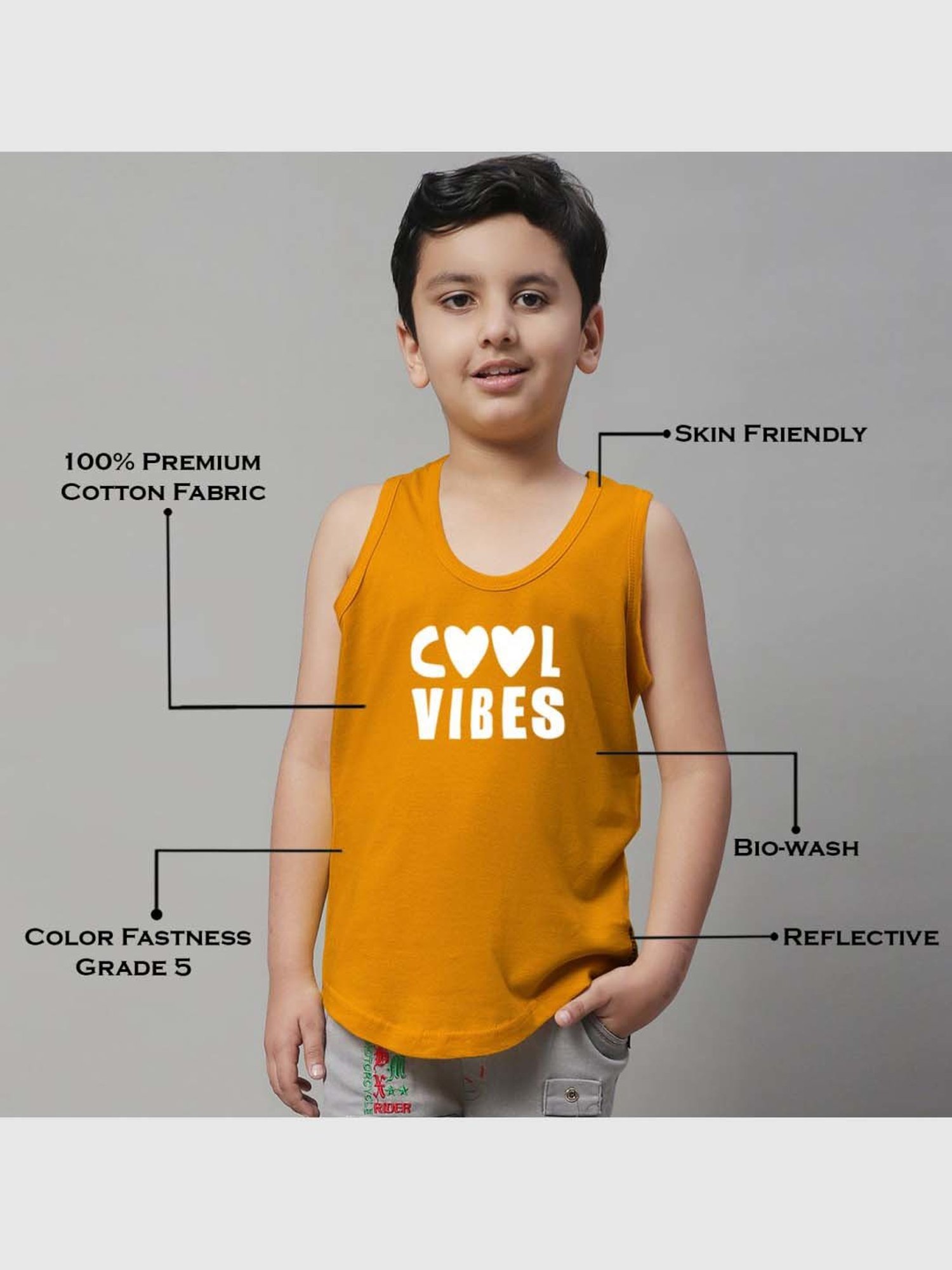 Palm Tree Kids White Printed Vest