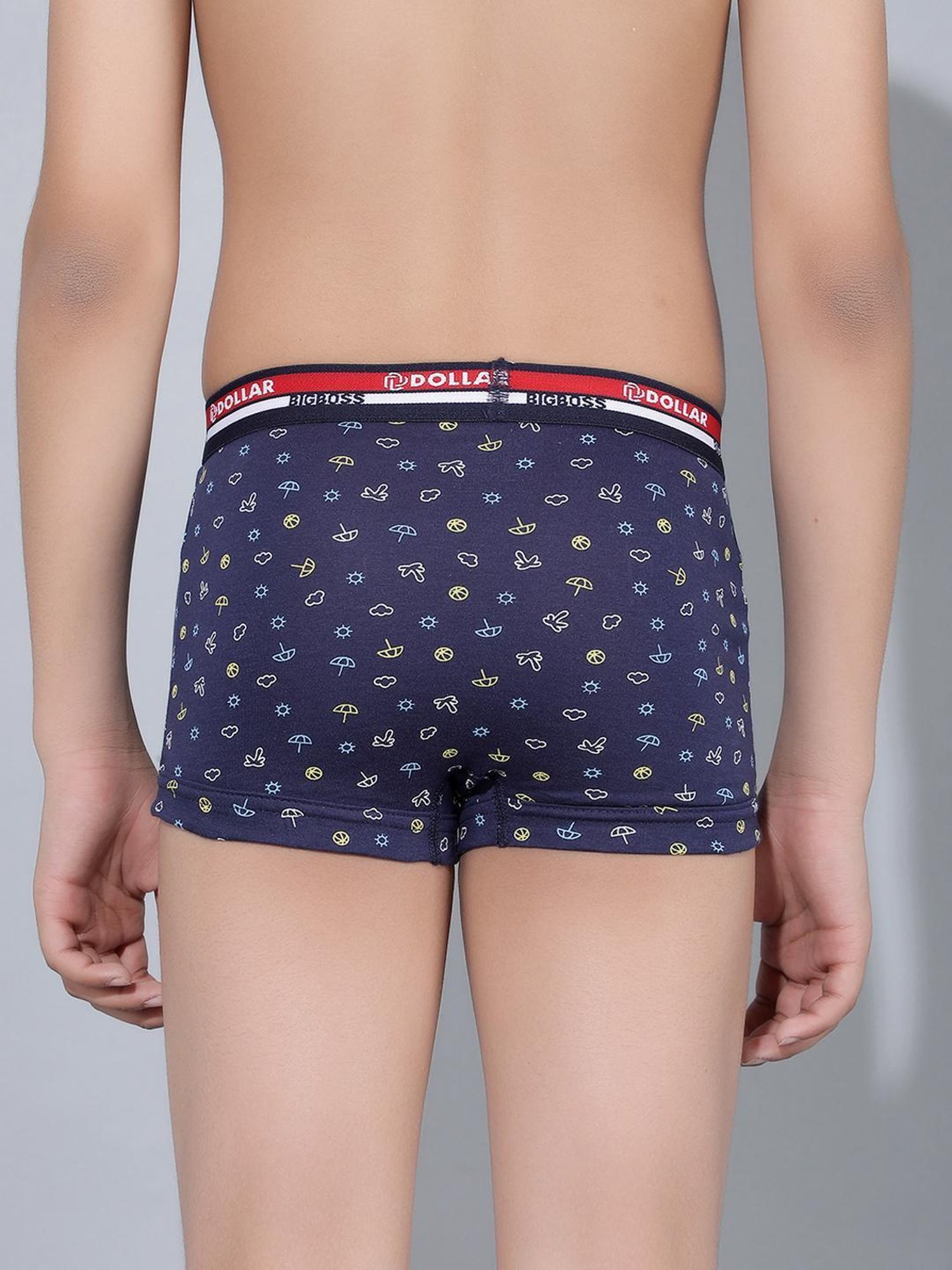 Frenchie Kids Pink & Grey Solid Briefs (Pack Of 2)