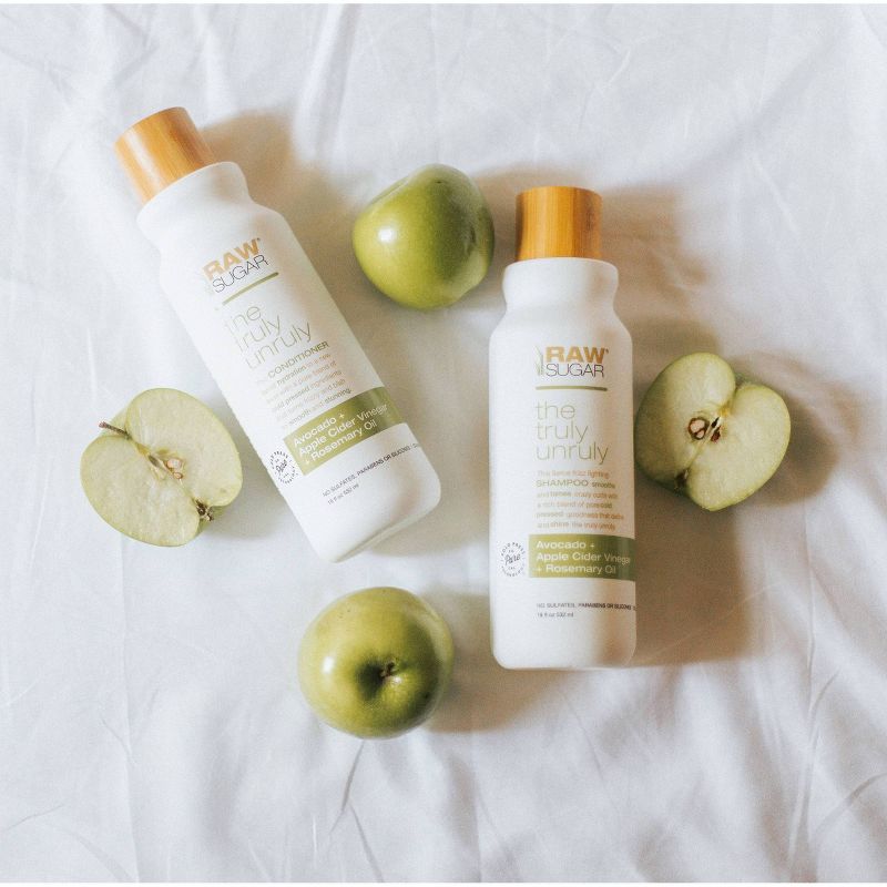 Raw Sugar Shampoo Truly Unruly Avocado + Apple Cider Vinegar + Rosemary Oil - 18 fl oz