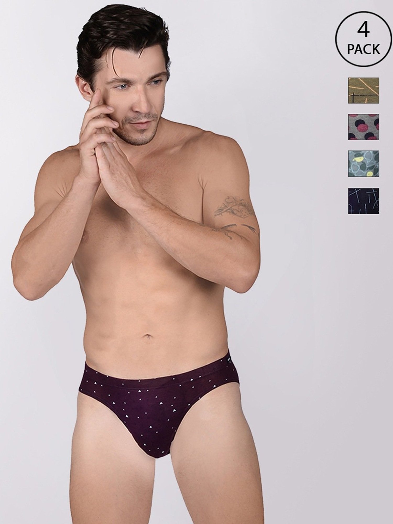 Frenchie Assorted Cotton Skinny Fit Briefs - Pack Of 4