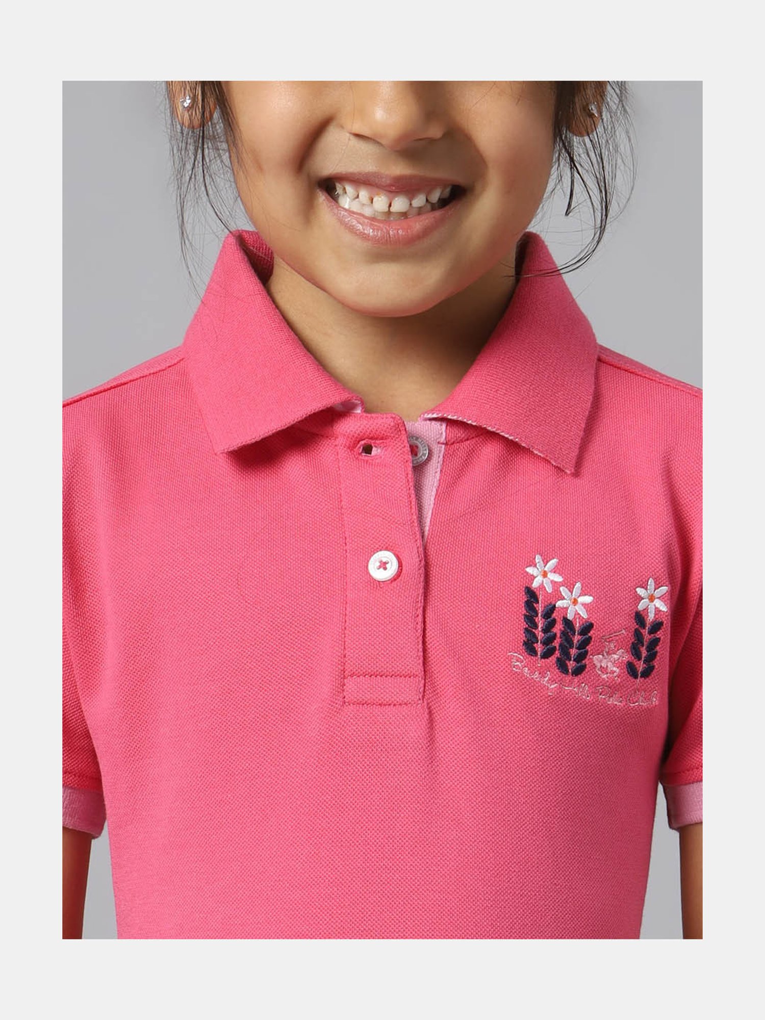 Beverly Hills Polo Club Kids Pink Solid Polo Dress