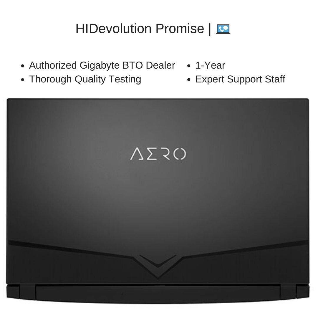 HIDevolution Gigabyte AERO 15 OLED XB-8US51B0SP 15.6" UHD AMOLED | 2.3 GHz i7-10875H, RTX 2070 Super Max-Q, 16 GB 2666MHz RAM, 512 GB PCIe SSD | Authorized Performance Upgrades & Warranty