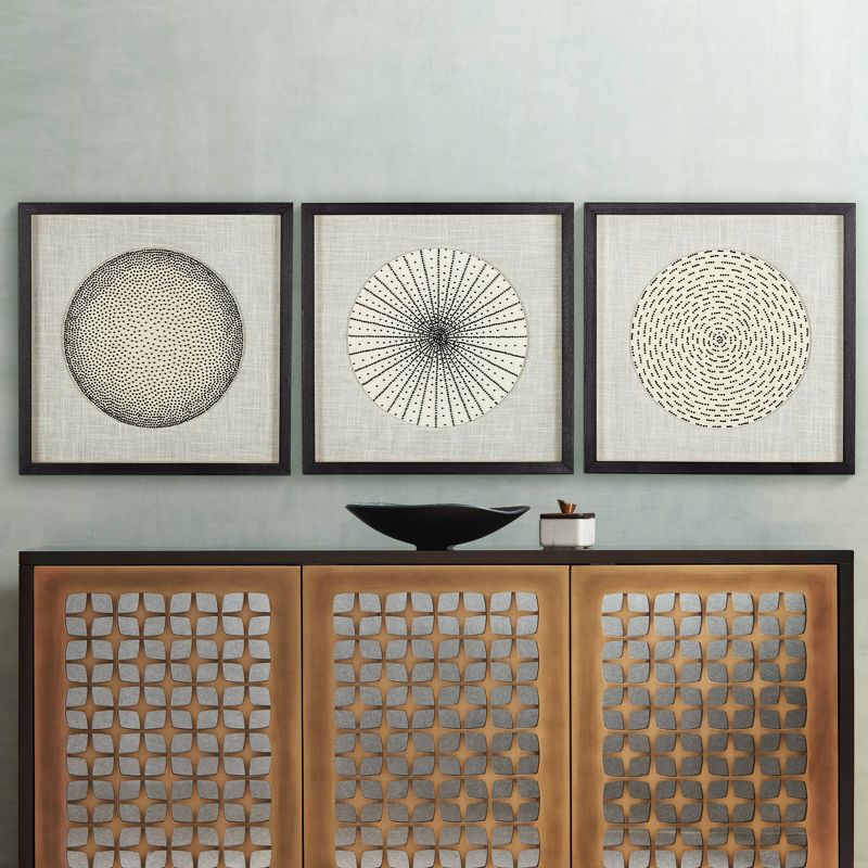 Newhill Designs Geometric Burst 23 3/4" High Framed Wall Art - Set of 3