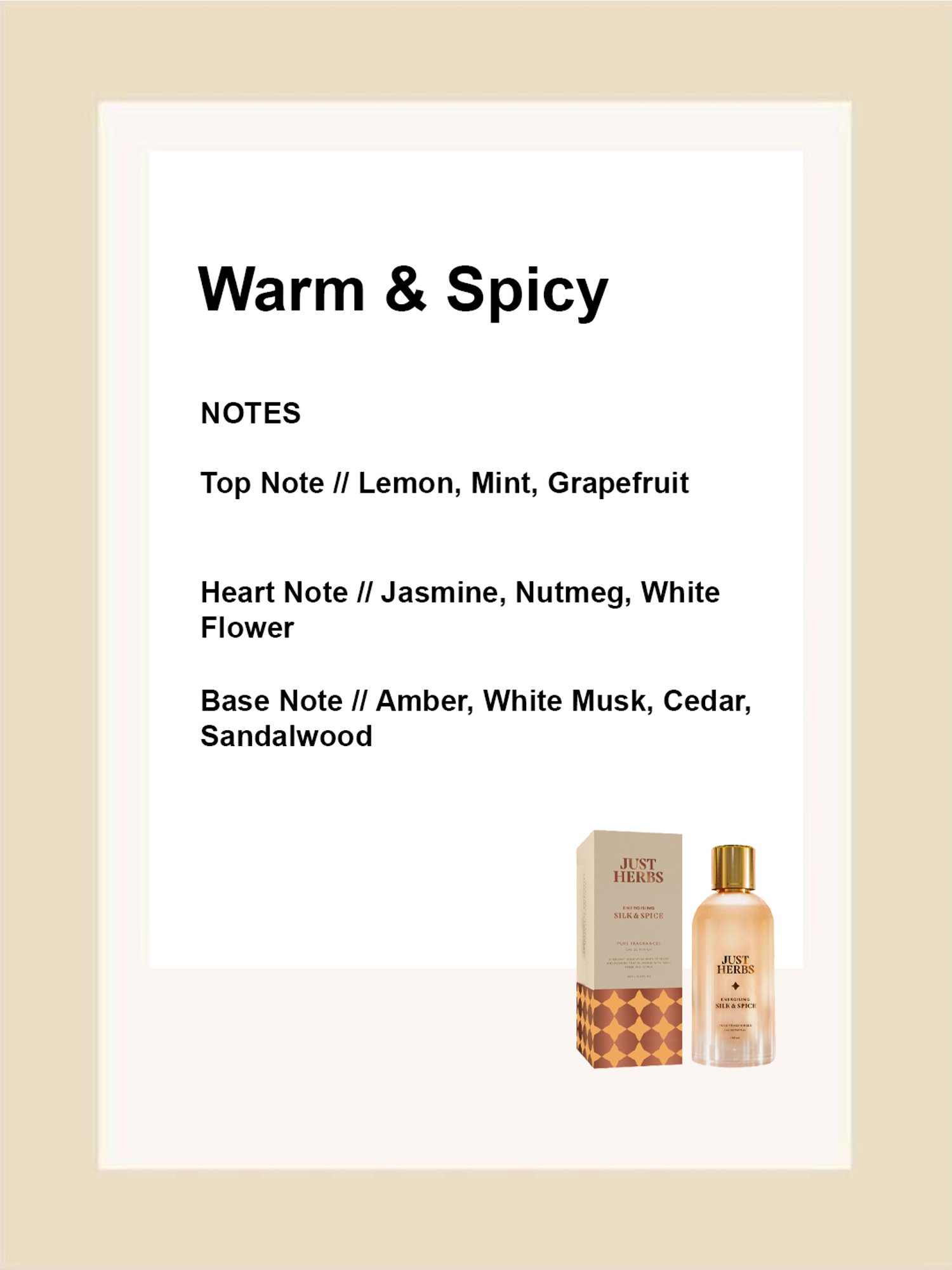 JUST HERBS Energising Slik & Spice Eau de Parfum - 100 ml