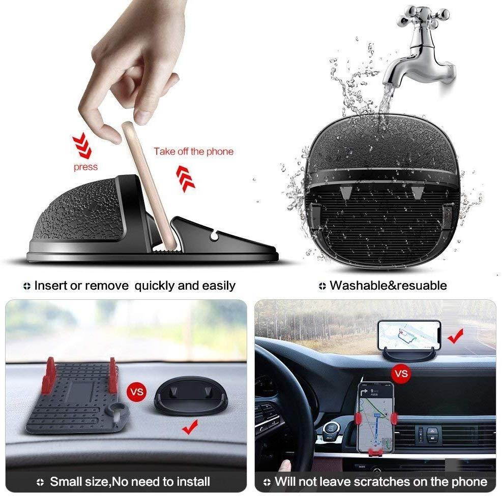 Car Mount Holder, Freal Smartphone Stand Holder Non-Slip Silicone Pad Dash Mat,Dashboard GPS Cradles Bracket for iPhone 5/6/7/8 Plus,Samsung,Google Nexus, 3.5-7 Inch Cell Phone or GPS Devices (Black)