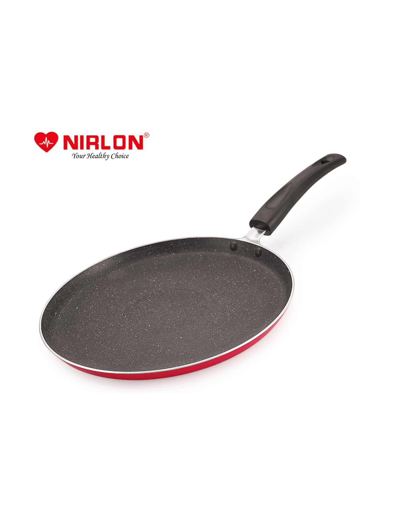 Nirlon Red Non Stick Aluminium Rubey Flat Tawa - 26 cm Diameter