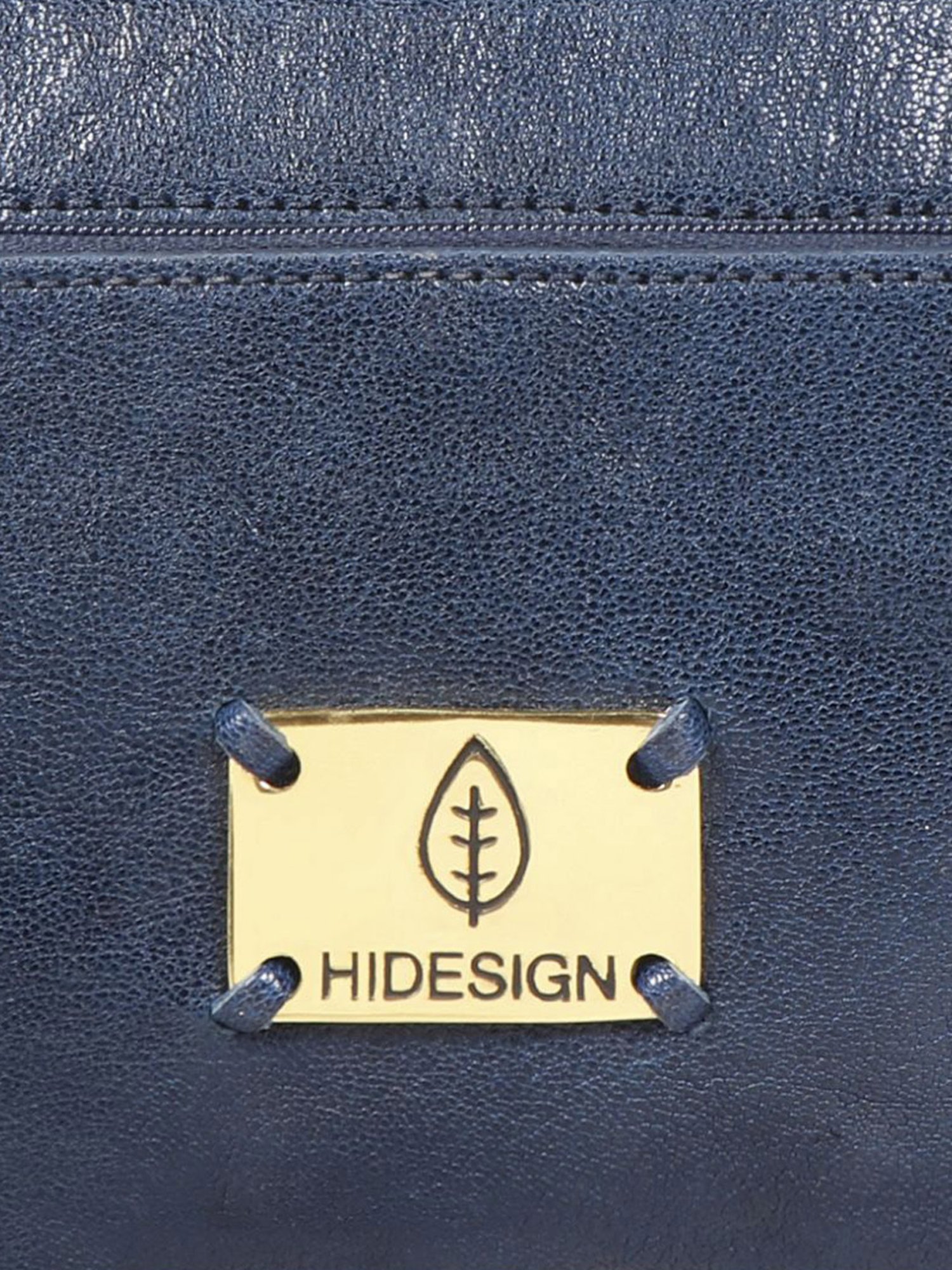 Hidesign EI Flourish W4 Blue Leather Solid Sling Handbag