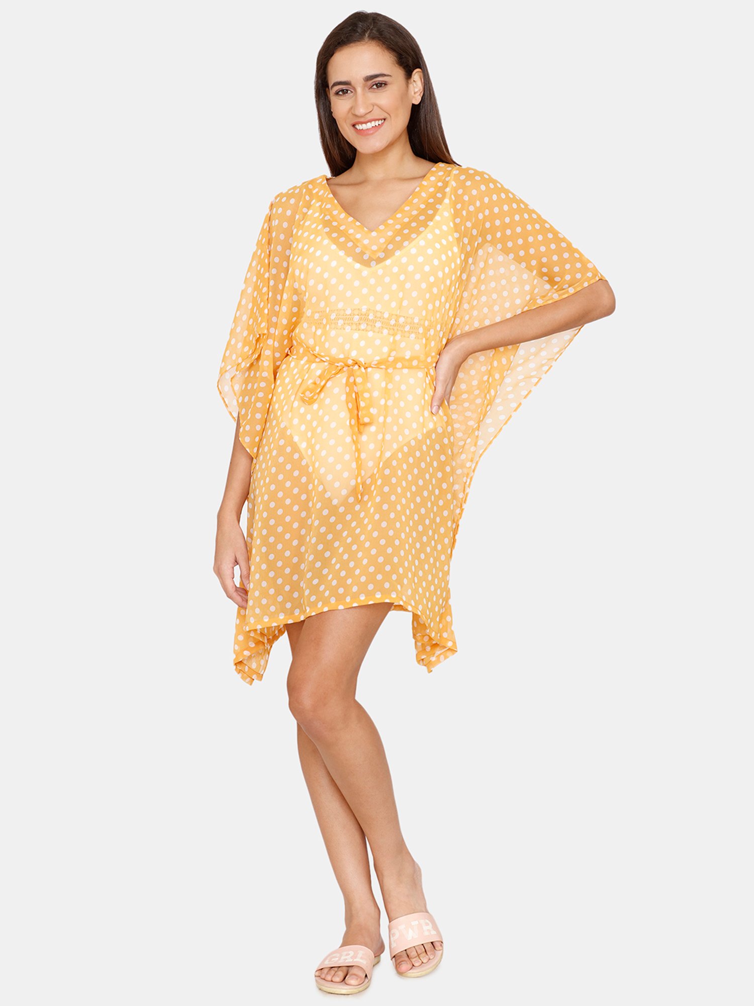 Coucou by Zivame Yellow Printed Kaftan