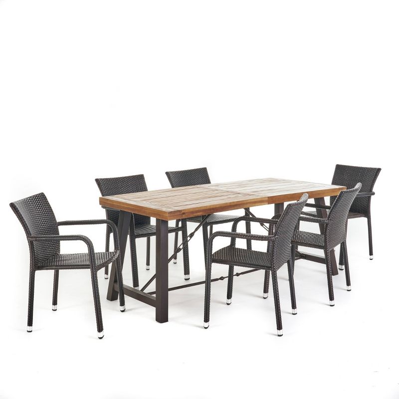 Circi 5pc Outdoor Dining Set - Black and Charcoal - CosmoLiving by Cosmoplitan