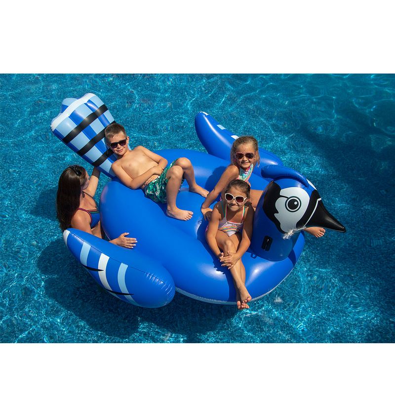 Inflatable Blue Jay Ride On Float Bundled w/ Inflatable Peacock Giant Pool Float