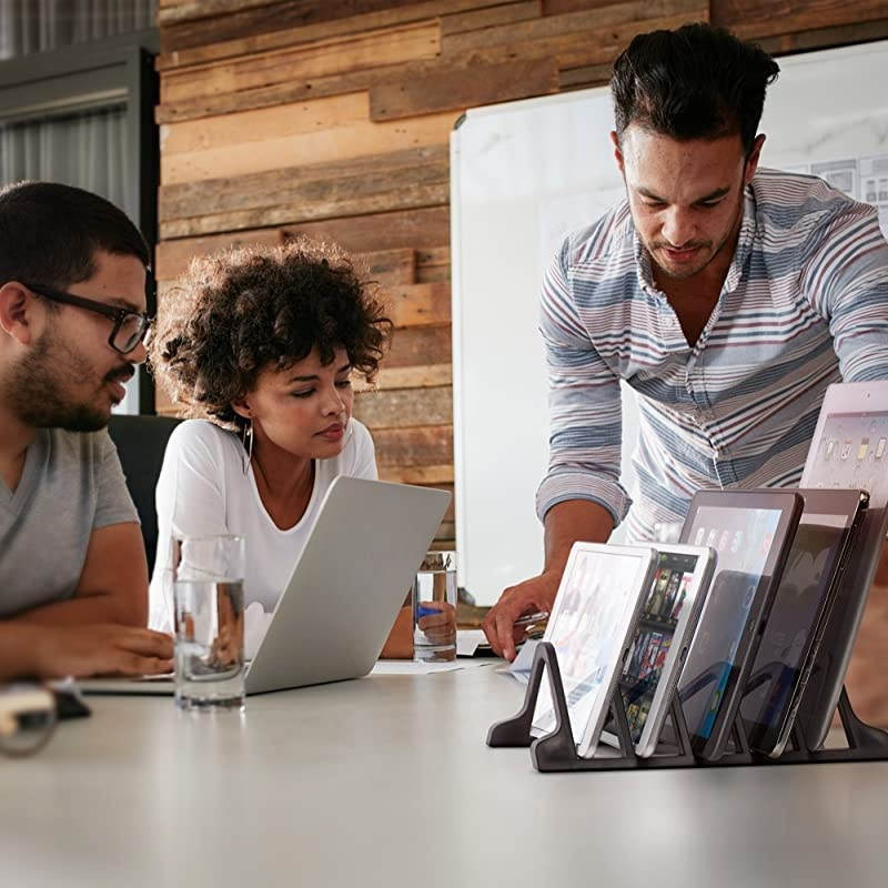 Universal 5 Tablet and Smartphone Charging Organizer Rack/Desktop Stand Holder