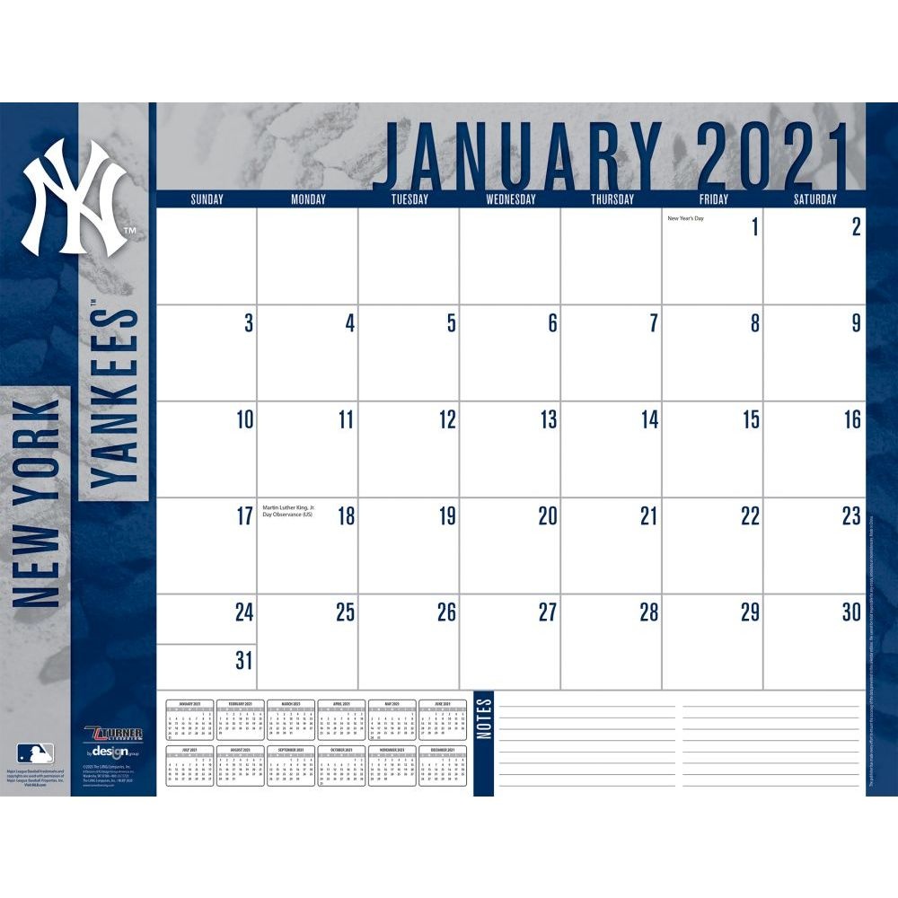 TURNER Sports New York Yankees 2021 22X17 Desk Calendar (21998061512)