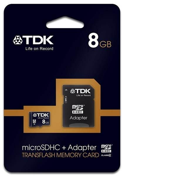 TDK MicroSDHC Memory Card 8GB 78537 Class 4 With SD Adapter