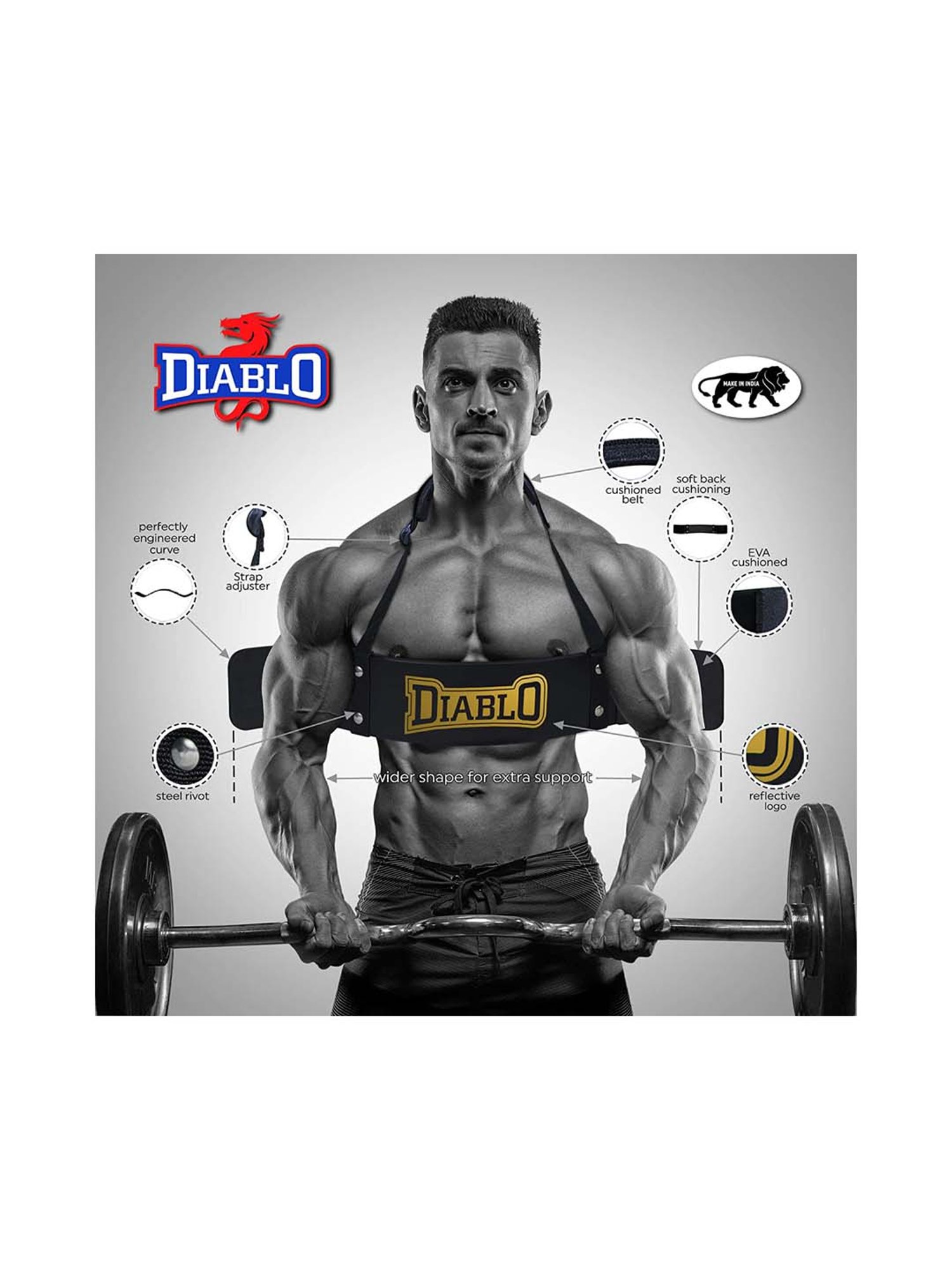 Diablo Pitch Black & Yellow Arm Blaster Padded Straps