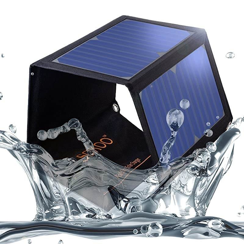 USB Solar Panel,  22W 2-Port Solar Charger(5V/4.8A Max), Portable Foldable Solar Phone Charger Uses for iPhone12/11/XS Max/XR/X/8/7, iPad, Galaxy, LG, and Any USB Devices.