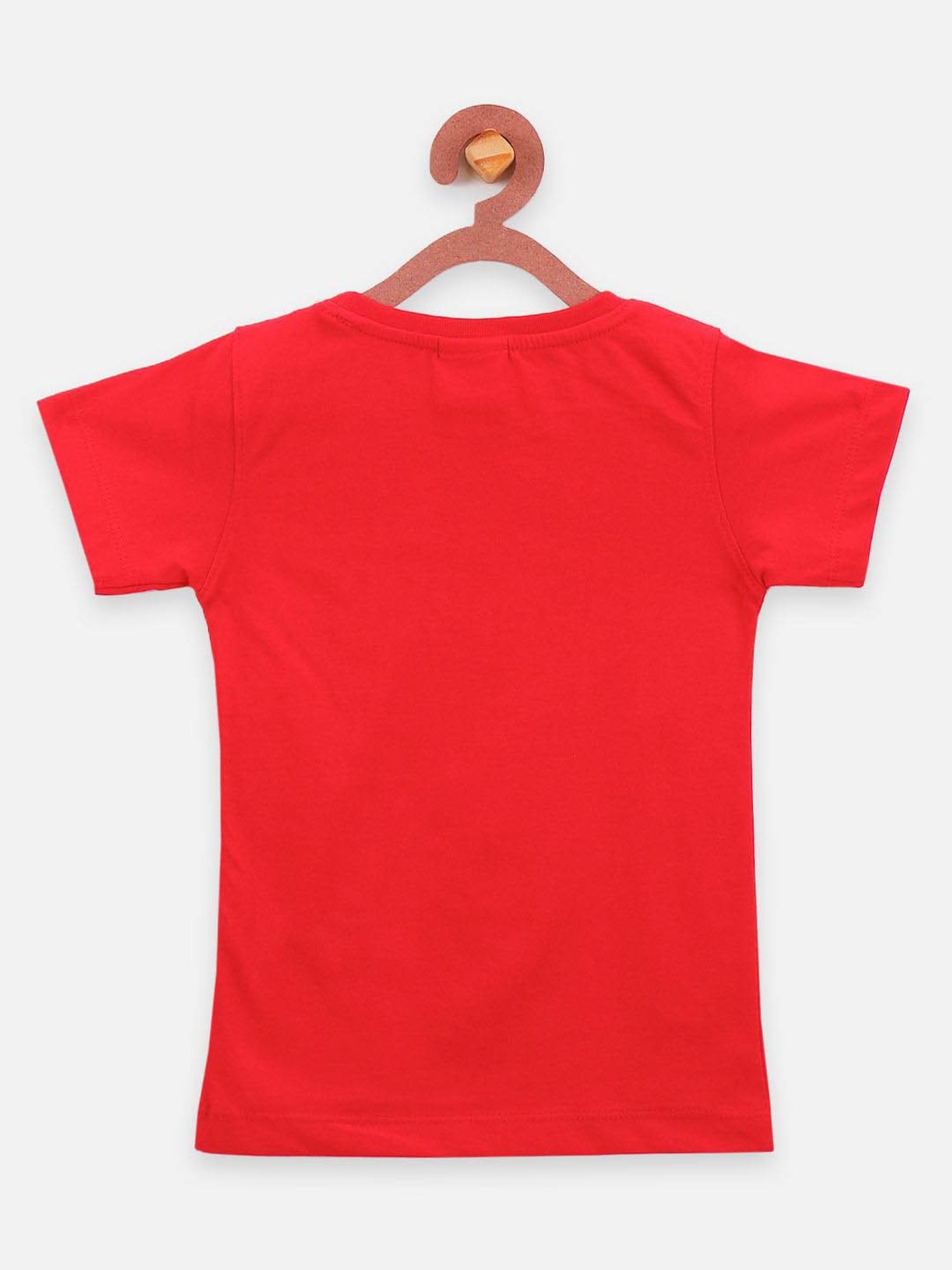 LilPicks Kids Red Cotton Printed T-Shirt