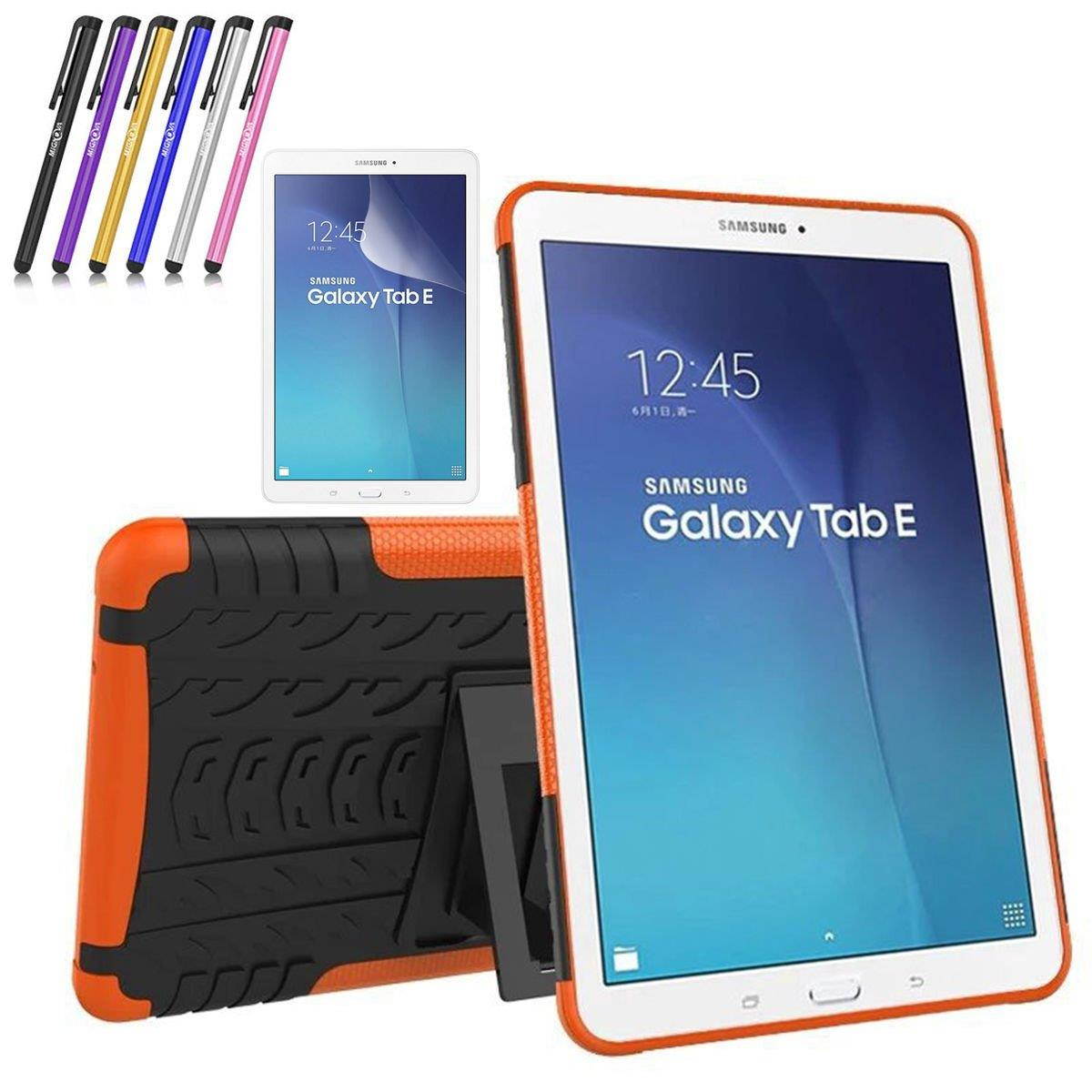 Hybrid Protective Hard Case Cover for Samsung Galaxy Tab E 9.6" inch Tablet T560 Orange