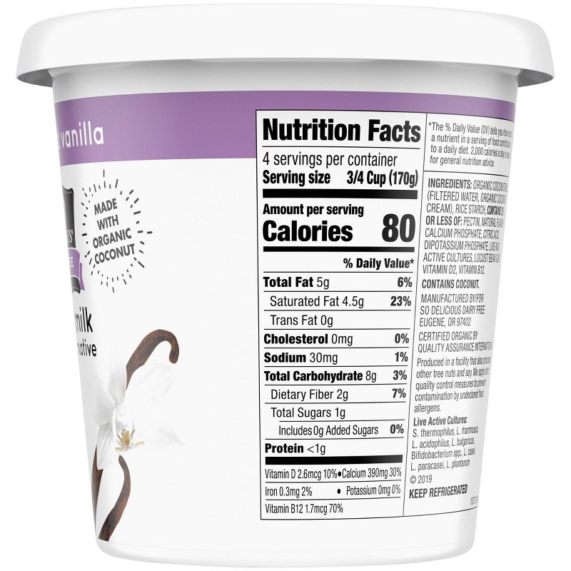 So Delicious Dairy-Free Unsweetened CoconutMilk Vanilla Yogurt Alternative - 24oz